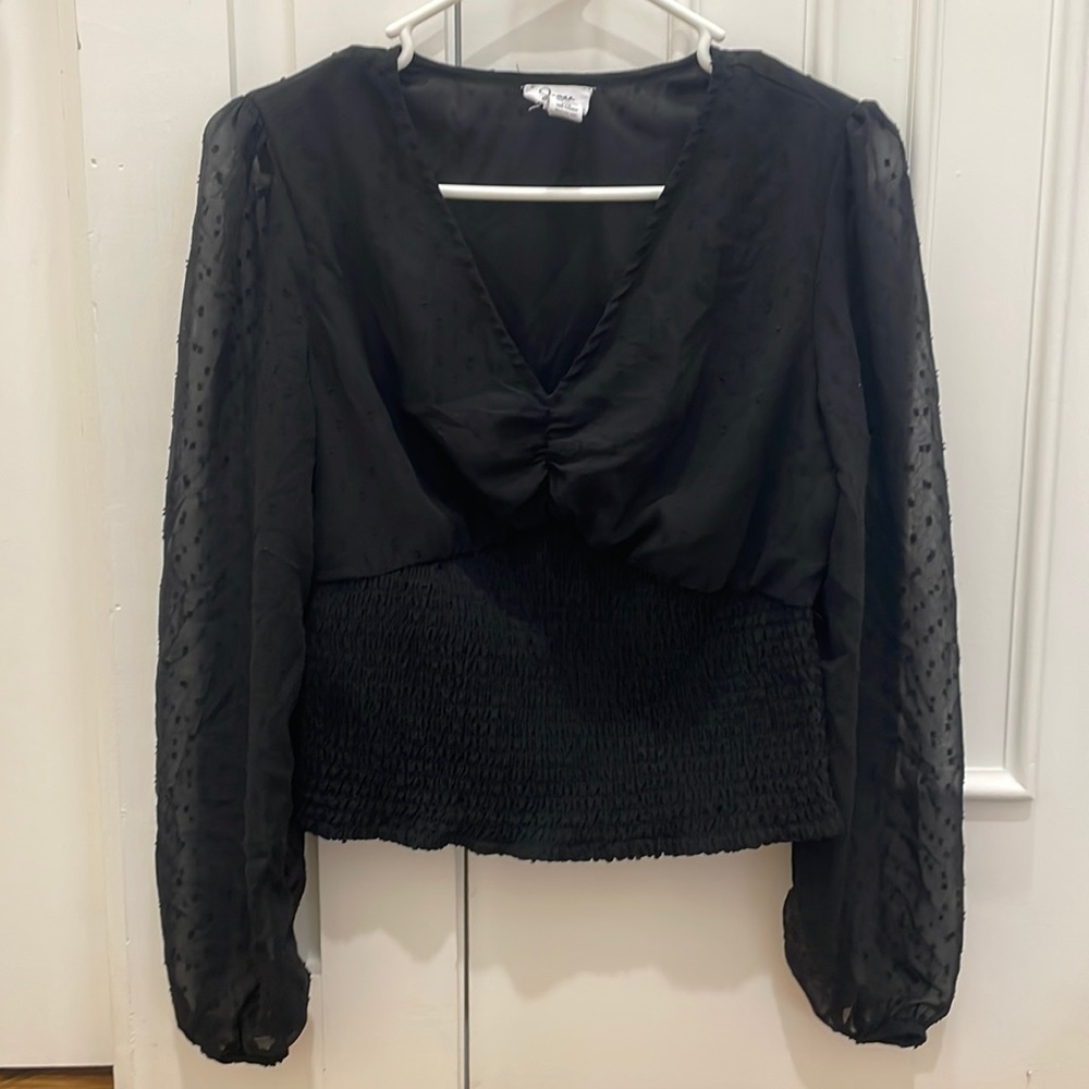 Black long sleeve dress top